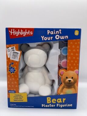 Highlights Paint Your Own Bear Plaster Figurine - White